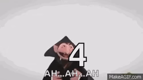 the count from sesame street counting 4 ah...ah..ah